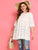 Plus Solid Eyelet Embroidery Babydoll Blouse