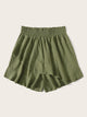 Plus Ruffle Shirred Waist Shorts