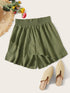 Plus Ruffle Shirred Waist Shorts