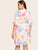 Plus Palm Tree Print Tie Front Dress