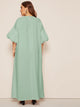  Plus Lantern Sleeve Keyhole Back Maxi Dress