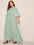  Plus Lantern Sleeve Keyhole Back Maxi Dress