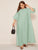  Plus Lantern Sleeve Keyhole Back Maxi Dress