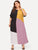  Plus Color-block Batwing Sleeve Maxi Dress