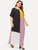  Plus Color-block Batwing Sleeve Maxi Dress