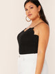 Plus Solid Scalloped Trim Cami Top