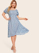 Plus Button Front Polka Dot Tea Dress