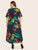 Plus Tropical Print Self Tie Dress