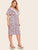 Plus Contrast Lace Ditsy Floral Shirred Waist Dress