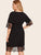 Plus Contrast Eyelash Lace Self Tie Dress