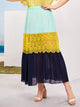 Plus Contrast Lace Color-block Skirt