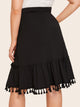 Plus Fringe Trim Ruffle Hem Skirt