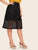 Plus Contrast Lace Button Front Skirt