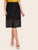 Plus Contrast Lace Button Front Skirt