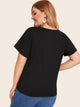 Plus Contrast Lace V-neck Tee