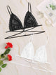 Plus Lace Trim Satin Bralette 2pack