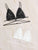 Plus Lace Trim Satin Bralette 2pack