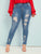 Plus Ladder Distressed Hem Skinny Jeans