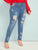 Plus Ladder Distressed Hem Skinny Jeans