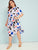 Plus Confetti Print Belted Curved Hem Midi Dress