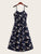 Tropical Leaf Print Cami Dress