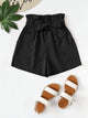 Plus Paperbag Waist Belted Shorts