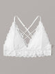 Plus Lace Trim Criss Cross Bralette