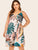 Plus Palm Tree Print Midi Cami Dress