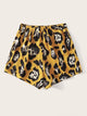 Plus Leopard Print Knot Wide Leg Shorts