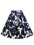 Plus Floral Print Pleated Skirt