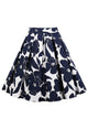 Plus Floral Print Pleated Skirt