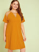 Plus Solid Strappy Insert Dress