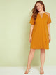 Plus Solid Strappy Insert Dress