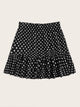 SHEIN Plus Frill Trim Layered Polka Dot Skirt