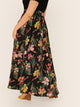 SHEIN Plus Floral Print Flare Maxi Skirt