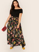 SHEIN Plus Floral Print Flare Maxi Skirt