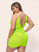 Plus Neon Lime Slips With Thong