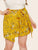 Plus Floral Print Tie Front Asymmetrical Shorts