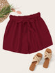 Plus Frill Waist Belted Shorts