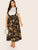 SHEIN Plus Chain Print Paperbag Waist Pinafore Skirt