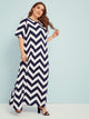 Plus Chevron Print Maxi Dress