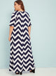 Plus Chevron Print Maxi Dress