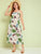 Plus Tropical Print Zipper Cami Dress