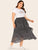 Plus Speckled Print Tiered Layer Ruffle Hem Skirt