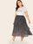 Plus Speckled Print Tiered Layer Ruffle Hem Skirt