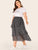 Plus Speckled Print Tiered Layer Ruffle Hem Skirt