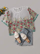 Plus Floral Embroidery Sheer Mesh Tee