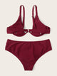 Plus Underwire Top With Ruched Bikini Set