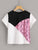 Plus Colorblock Snakeskin Patchwork Tee