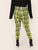 Plus Neon Lime Snakeskin Print Leggings